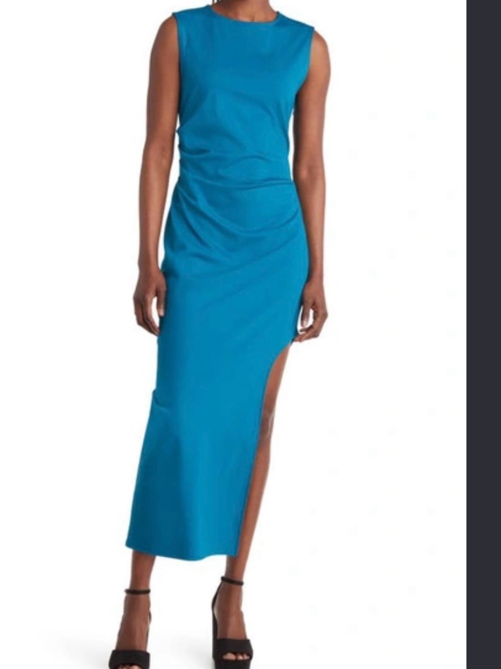 Asymmetrical Sleeveless Teal Dress